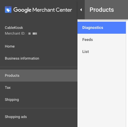 Google Merchant Center Diagnostics