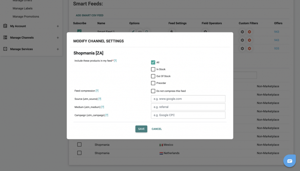 ShoppingFeeder integration for selling on ShopMania